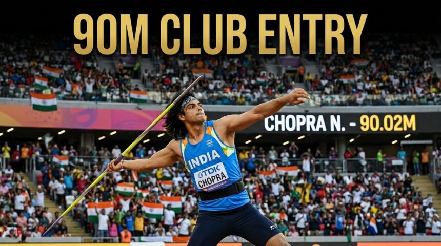 Neeraj chopra javelin throw 90m record