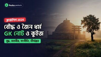 প্রাচীন বৌদ্ধ স্তূপ ও বোধিবৃক্ষ ভোরের আলোয়