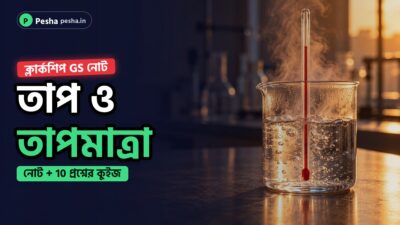 কাচের থার্মোমিটার ও বাষ্প ওঠা জলের বিকার